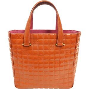 (EHY) Chanel Hand Bag Orange Patent Leather